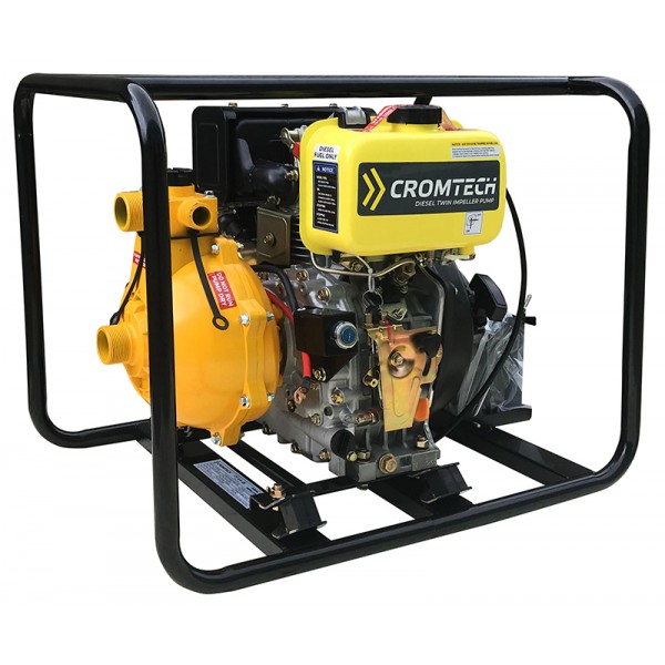 Cromtech Fire Fighting 1.5 Diesel Water Pump with Twin Impeller 5.3hp