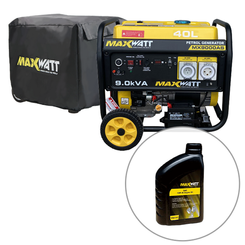 MaxWatt 9kVA Petrol Generator with Electric Start + 2 Wire Auto Start