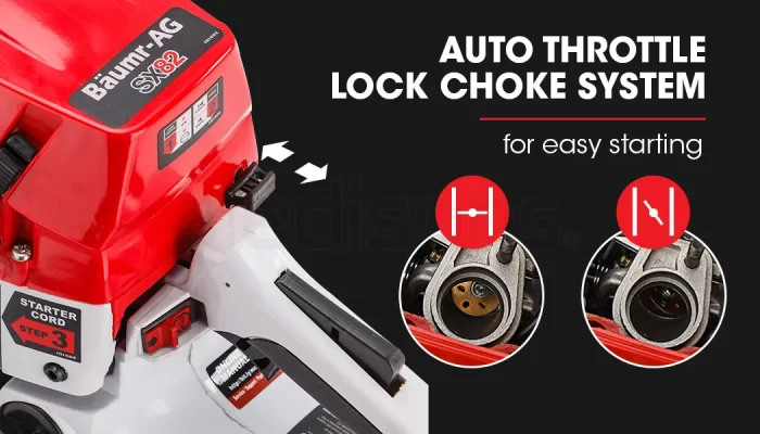 auto throttle lock choke system for easy start