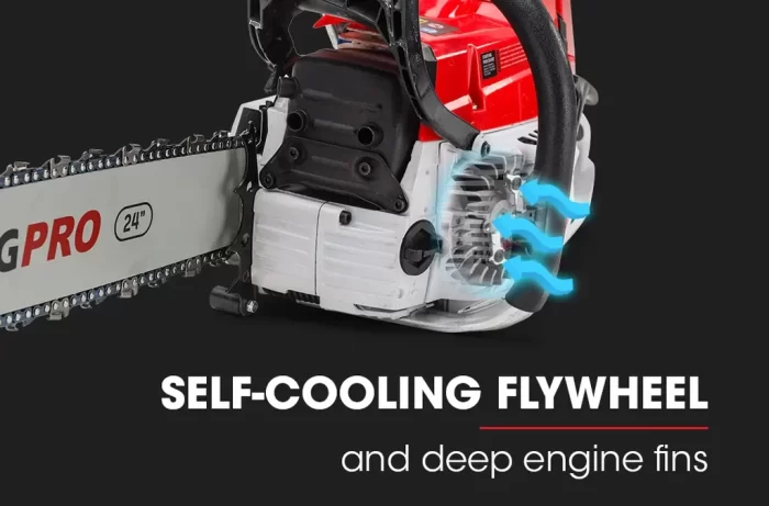 self cooling flywheel and deep engine fins